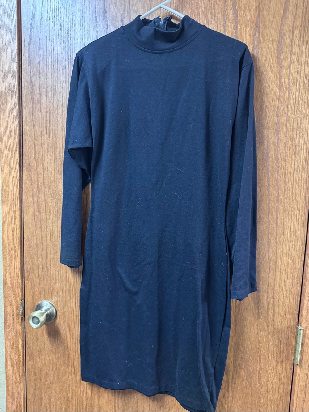 Black Long-Sleeve Mock Neck dress